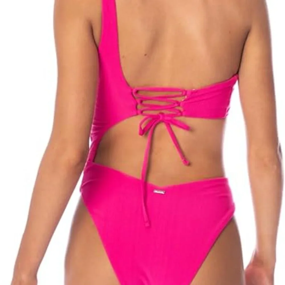 Maaji Pink Lousie Cut Out Reversible One Piece Swimsuit size M NWT - Picture 4 of 5